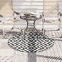 Alfombra de exterior ARAKIL blanco y negro Ø120 cm PP