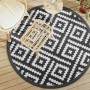 Alfombra de exterior ARAKIL blanco y negro Ø160 cm PP