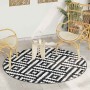 Alfombra de exterior ARAKIL blanco y negro Ø200 cm PP