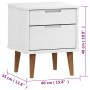 Mesita de noche MOLDE madera maciza de pino blanca 40x35x48 cm