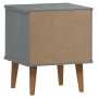 Mesita de noche MOLDE madera maciza de pino gris 40x35x48 cm