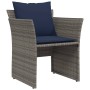 Sillón de jardín con reposapiés ratán sintético gris