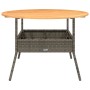 Mesa de jardín superficie de madera ratán PE gris Ø110x71 cm