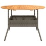 Mesa de jardín superficie de madera ratán PE gris Ø110x71 cm