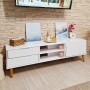 Mueble de TV MOLDE madera maciza de pino blanca 158x40x49 cm