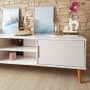 Mueble de TV MOLDE madera maciza de pino blanca 158x40x49 cm