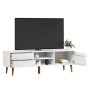 Mueble de TV MOLDE madera maciza de pino blanca 158x40x49 cm