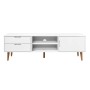 Mueble de TV MOLDE madera maciza de pino blanca 158x40x49 cm