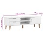 Mueble de TV MOLDE madera maciza de pino blanca 158x40x49 cm
