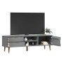 Mueble de TV MOLDE madera maciza de pino gris 158x40x49 cm