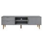 Mueble de TV MOLDE madera maciza de pino gris 158x40x49 cm