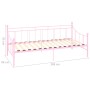 Estructura de cama sin colchón metal rosa 90x200 cm