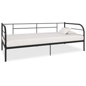Estructura de cama sin colchón metal negro 90x200 cm Estructura de cama sin colchón metal negro 90x200 cm