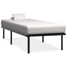 Estructura de cama sin colchón metal negro 100x200 cm Estructura de cama sin colchón metal negro 100x200 cm