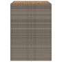 Mesa alta jardín superficie madera ratán PE gris 105x80x110 cm