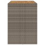 Mesa alta jardín superficie madera ratán PE gris 145x80x110 cm