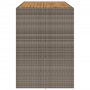 Mesa alta jardín superficie madera ratán PE gris 185x80x110 cm
