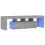 Mueble de TV con luces LED gris Sonoma 140x36,5x40 cm de vidaXL, Muebles TV - Ref: Foro24-822642, Precio: 102,52 €, Descuento: %