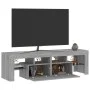 Mueble de TV con luces LED gris Sonoma 140x36,5x40 cm de vidaXL, Muebles TV - Ref: Foro24-822642, Precio: 102,52 €, Descuento: %