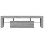 Mueble de TV con luces LED gris Sonoma 140x36,5x40 cm de vidaXL, Muebles TV - Ref: Foro24-822642, Precio: 102,52 €, Descuento: %