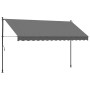 Toldo retráctil de tela y acero gris antracita 350x150 cm