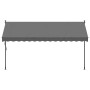 Toldo retráctil de tela y acero gris antracita 350x150 cm