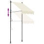 Toldo retráctil de tela y acero crema 150x150 cm