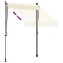 Toldo retráctil tela y acero crema 200x115 cm