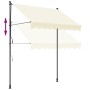 Toldo retráctil de tela y acero crema 250x150 cm
