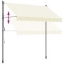 Toldo retráctil de tela y acero crema 300x150 cm