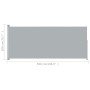 Retractable side awning for patio gray 200x500 cm by vidaXL, Umbrellas - Ref: Foro24-313419, Price: 102,85 €, Discount: %