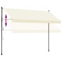 Toldo retráctil de tela y acero crema 350x150 cm