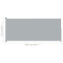 Ausziehbare Seitenmarkise für Terrasse, grau, 220 x 500 cm von vidaXL, Sonnenschirme - Ref: Foro24-313431, Preis: 110,44 €, R...