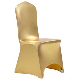 Fundas de silla elásticas 25 unidades doradas