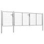 Silver steel garden gate 400x75 cm by vidaXL, garden gates - Ref: Foro24-144346, Price: 330,85 €, Discount: %