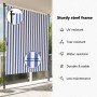 Persiana enrollable exterior tela acero azul blanco 200x270 cm