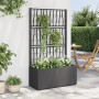 Jardinera con enrejado PP gris oscuro 80x36x140 cm en Maceteros y jardineras | Comprar online en Foro24