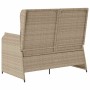 Sillón reclinable de jardín con cojines ratán sintético beige en Sofás de exterior | Comprar online en Foro24