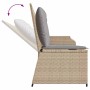 Sillón reclinable de jardín con cojines ratán sintético beige en Sofás de exterior | Comprar online en Foro24