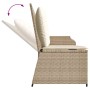 Sillón reclinable de jardín con cojines ratán sintético beige en Sofás de exterior | Comprar online en Foro24
