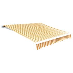 Toldo de lona amarillo y blanco 6x3 m (sin estructura) Toldo de lona amarillo y blanco 6x3 m (sin estructura)