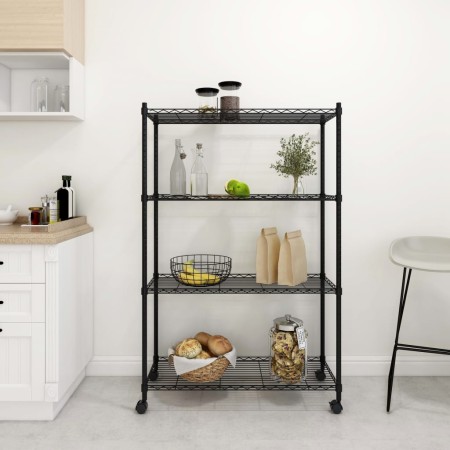4-stöckiges Regal Räder 90x35x142cm schwarz 200kg von vidaXL, Industrieregale - Ref: Foro24-324628, Preis: 83,55 €, Rabatt: %