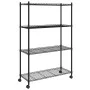 4-stöckiges Regal Räder 90x35x142cm schwarz 200kg von vidaXL, Industrieregale - Ref: Foro24-324628, Preis: 81,94 €, Rabatt: %