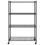 Storage shelf 4 levels wheels 90x35x142cm black 200kg by vidaXL, Industrial shelving - Ref: Foro24-324628, Price: 82,07 €, Di...