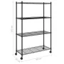 Storage shelf 4 levels wheels 90x35x142cm black 200kg by vidaXL, Industrial shelving - Ref: Foro24-324628, Price: 82,07 €, Di...