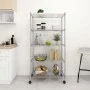 Lagerregal 5 Ebenen, Rollen 75x35x155 cm, Chrom, 250 kg von vidaXL, Industrieregale - Ref: Foro24-324629, Preis: 109,59 €, Ra...