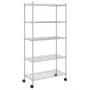 Lagerregal 5 Ebenen, Rollen 75x35x155 cm, Chrom, 250 kg von vidaXL, Industrieregale - Ref: Foro24-324629, Preis: 109,59 €, Ra...