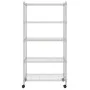 Storage shelf 5 levels wheels 75x35x155 cm chrome 250 kg by vidaXL, Industrial shelving - Ref: Foro24-324629, Price: 109,72 €...