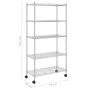 Lagerregal 5 Ebenen, Rollen 75x35x155 cm, Chrom, 250 kg von vidaXL, Industrieregale - Ref: Foro24-324629, Preis: 109,59 €, Ra...
