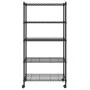 Storage shelf 5 levels and wheels 75x35x155 cm black 250 kg by vidaXL, Industrial shelving - Ref: Foro24-324630, Price: 96,75...